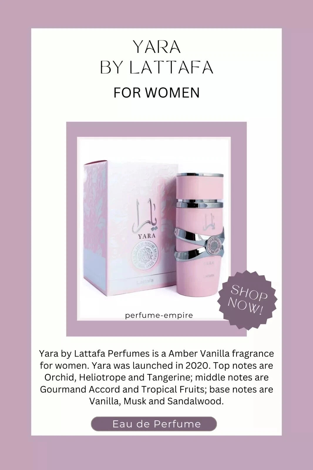YaraYara by Lattafa Eau de Parfum for Women 3.4 oz (100ml) – New in Box