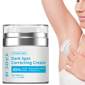Si Doux Skin Whitening Cream Lightening For Body Intimate Area, Underarms, Armpit, Knees, Elbows and Inner Thigh, Dark Spot Remover Corrector All-Natural Designed by USA, 1.7 Fl Oz (Pack of 1)